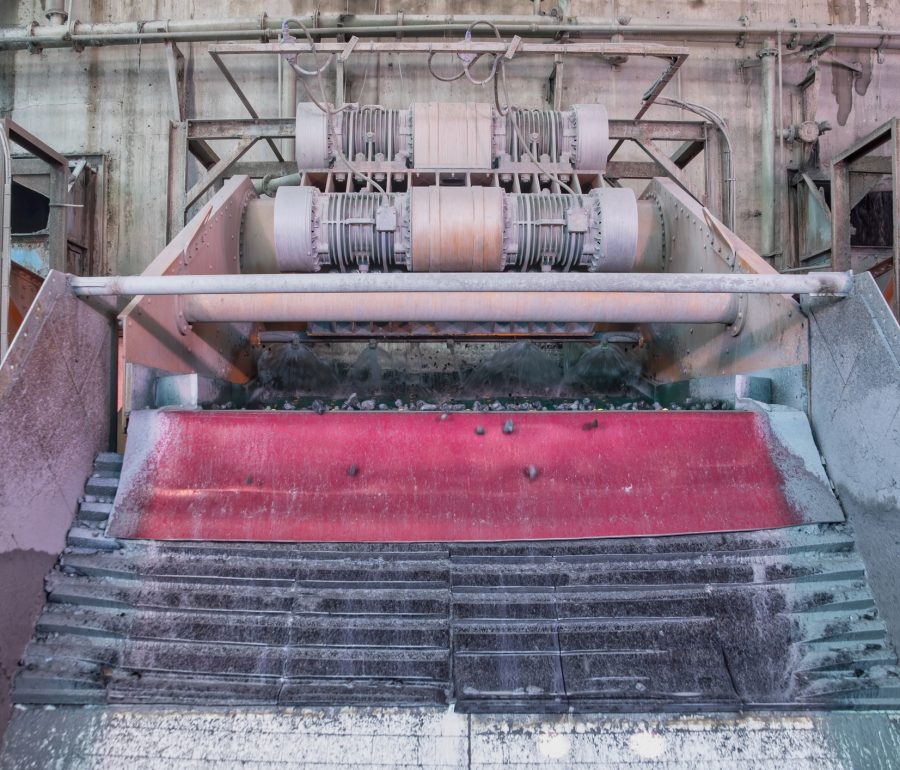 Production processes at a diamond mine.