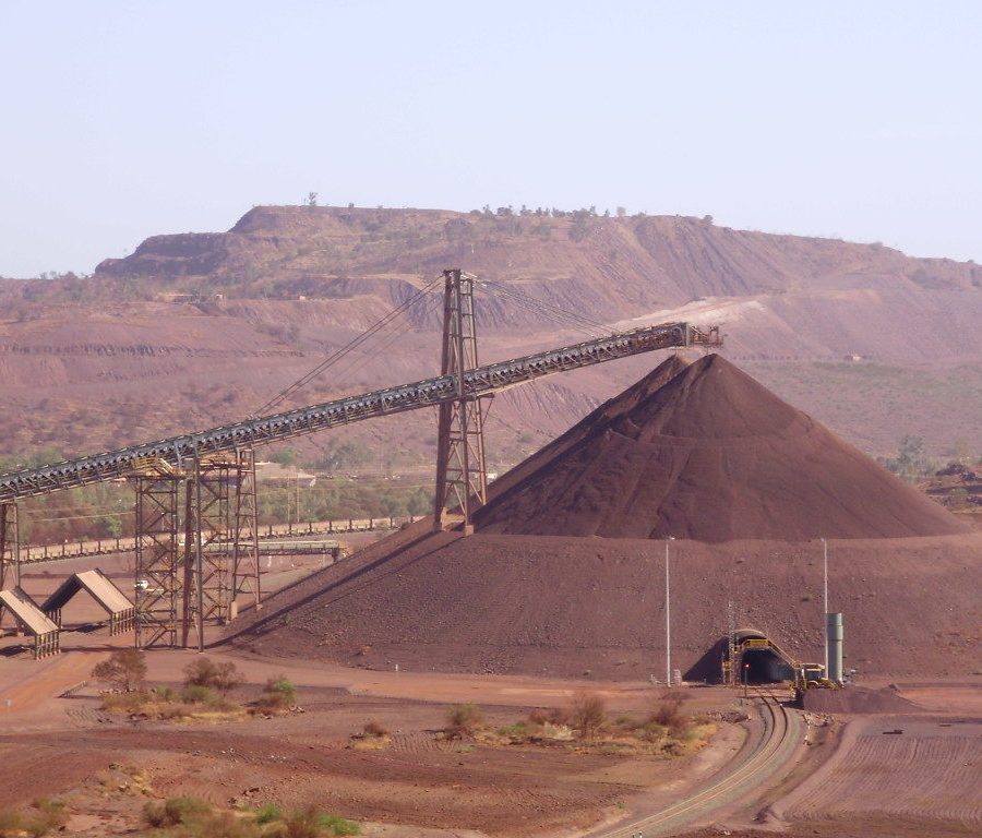 Minerals on a iron-ore belt line