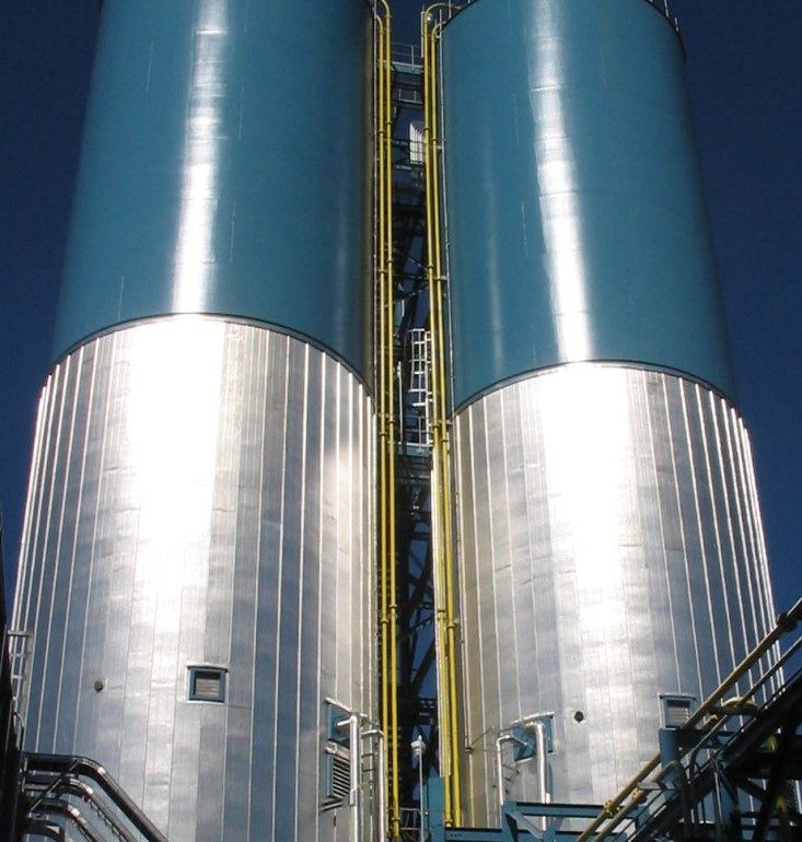 Silos at a power plant