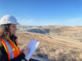 Engineer visits a mining site for inspection