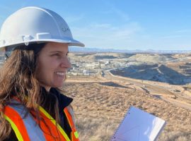 Engineer visiting a mining site for inspection