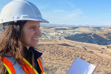Engineer visiting a mining site for inspection