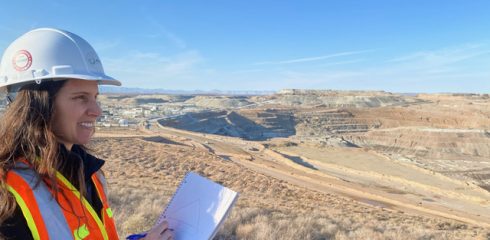 Engineer visits a mining site for inspection