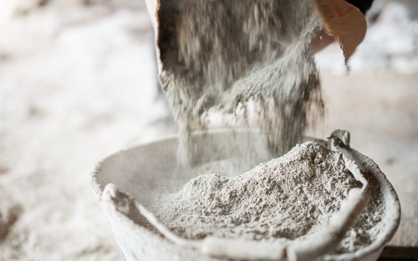 Cement being poured