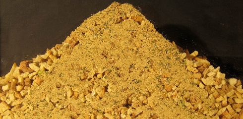 Bread crumbs in a pile